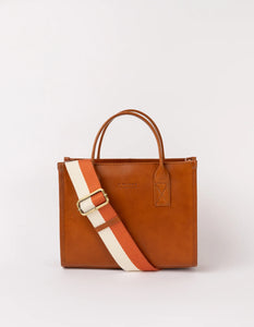 JACKIE MIDI BLACK CLASSIC LEATHER EN COGNAC