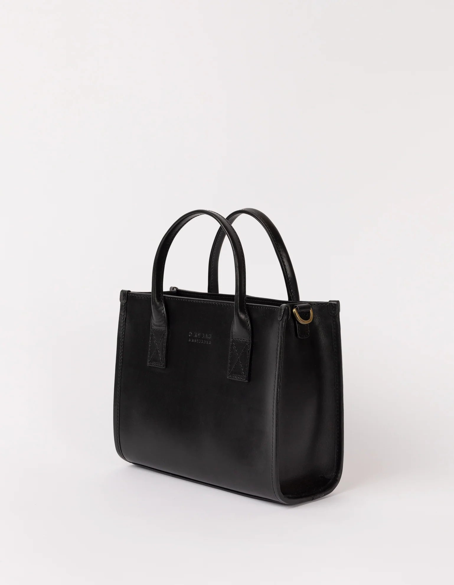 JACKIE MIDI BLACK CLASSIC LEATHER EN COGNAC