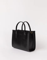 Afbeelding in Gallery-weergave laden, JACKIE MIDI BLACK CLASSIC LEATHER EN COGNAC
