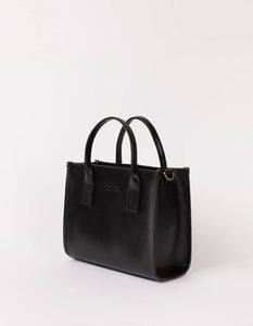 JACKIE MIDI BLACK CLASSIC LEATHER EN COGNAC