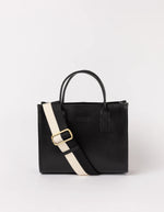 Afbeelding in Gallery-weergave laden, JACKIE MIDI BLACK CLASSIC LEATHER EN COGNAC
