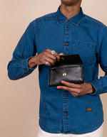 Afbeelding in Gallery-weergave laden, PAU&#39;S POUCH BLACK STROMBOLI LEATHER
