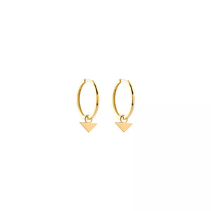 LARGE HOOPS WITH TRIANGLE PENDANT