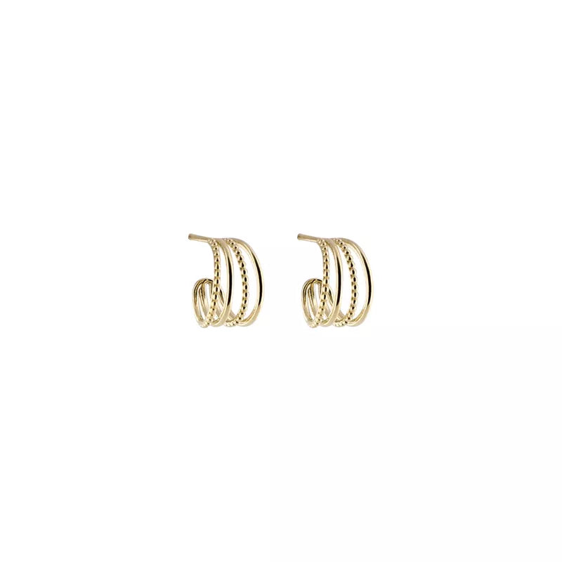 FOUR LINE HOOPS ( gold plated/ silver)