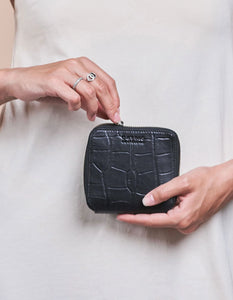 SONNY SQUARE WALLET BLACK CLASSIC CROCO