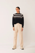 Afbeelding in Gallery-weergave laden, JACQUARD BORDER SWEATER
