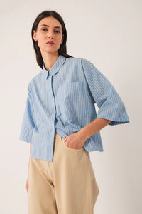BOXY GESTREEPT SHIRT