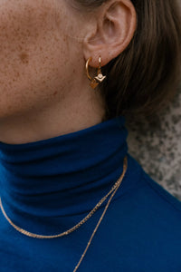 LARGE HOOPS WITH TRIANGLE PENDANT